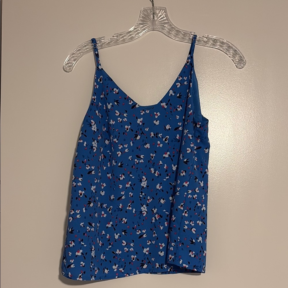 Blue Floral Spaghetti-Strap Women's Tank Top